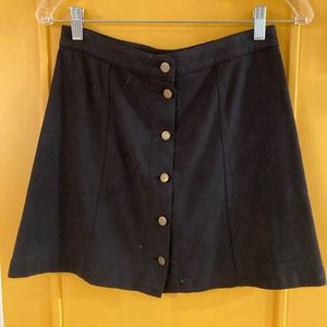 Faux Suede Skirt - Black - Small